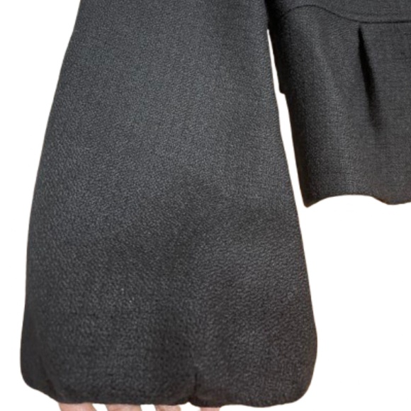 Magaschoni Black Peplum Wide Sleeve Blazer Jacket w/ a Bow in the Back Sz-XS-S - Picture 6 of 7